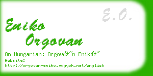 eniko orgovan business card